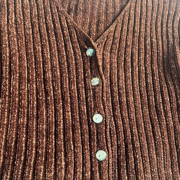 Brown Vintage Button Up Sweater Cardigan Large Pinterest Sweater - Picture 3 of 9